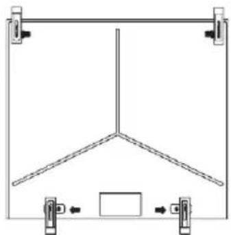 Pure technical line drawing of a Y-shaped structural frame with mounting clips (no text or symbols)