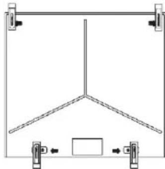 Pure technical diagram of a Y-shaped structural frame with mounting clips (no text or symbols).