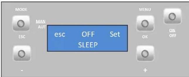 MODE MAN AUT ESC esc OFF Set SLEEP MENU OK ON OFF +