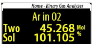 Home - Binary Gas Analyzer Ar in 02 Two 45.268 Mol Sol 101.105 %