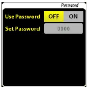 Use Password OFF ON Set Password 0000
