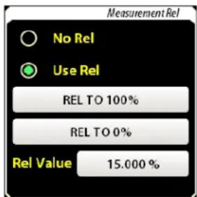 Measurement Rel ○ No Rel ● Use Rel REL TO 100% REL TO 0% Rel Value 15.000 %