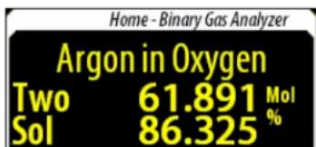 Home - Binary Gas Analyzer Argon in Oxygen Two 61.891 Mol Sol 86.325 %