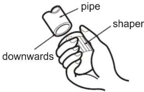 pipe shaper downwards