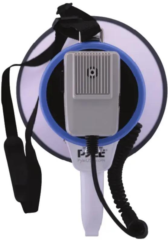 Product photo of a PyleUS 3.0 air conditioner device with blue ring and black straps (no visible text or symbols)