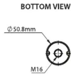 BOTTOM VIEW Ø 50.8mm M16