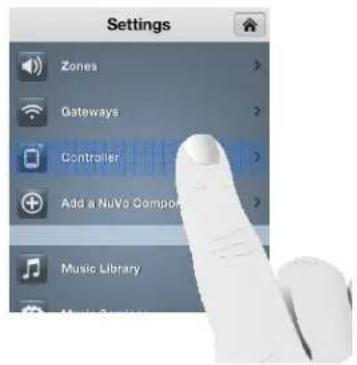 Settings Zones Gateways Controller Add a NuVo Compok Music Library