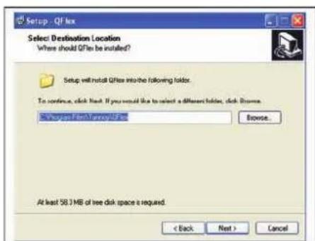 Setup - QF files Select Destination Location Where should QF files be installed? Setup will install QF files into the following folders. To continue, click Next. If you would like to select a different folder, click Disprove C:\Program Files\Trinity\QF files Browse... At least 56.3 MB of tree disk space is required. < Back Next > Cancel
