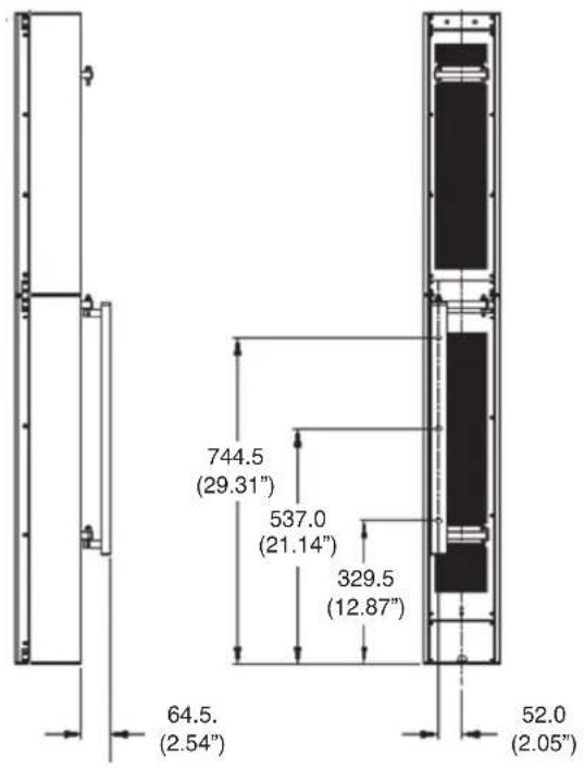 744.5 (29.31") 537.0 (21.14") 329.5 (12.87") 64.5. (2.54") 52.0 (2.05)