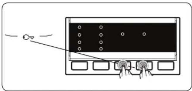 Schéma d'un panneau d'appareil avec des ports et connecteurs, sans texte ni symbole.