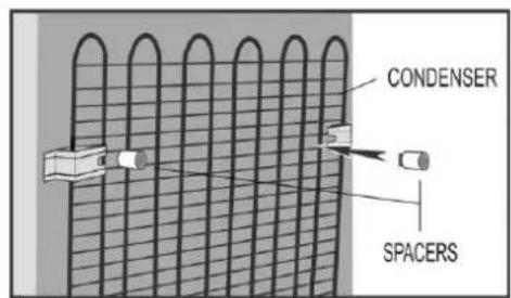 Condenser spacers