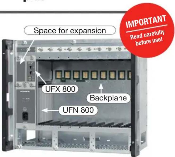 Space for expansion UIFX 800 Backplane UFN 800 IMPORTANT Read carefully before use!