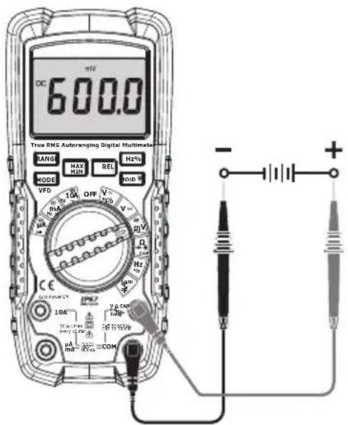 DC 600.0 True RMS Autoranging Digital Multimeter RANGE MAX MAX REL Hz% MODE VFD 10A OFF V mA V μA μA Ω 10A 2.5Ω 10A 2.5Ω ±0.0000 ±0.0000 ±0.0000 ±0.0000 ±0.0000 ±0.0000 ±0.0000 ±0.0000 ±0.0000 ±0.0000 ±0.0000 ±0.0000 ±0.0000 ±0. + -
