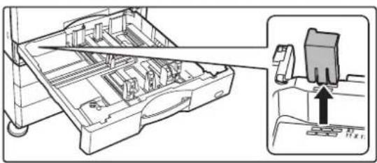 Technical diagram of a mechanical assembly with an inset showing a component being inserted (no text or symbols present)