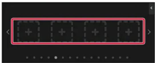 Pure graphical interface element with five grid of plus signs and a red border, no text or symbols present