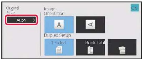 Original Size Auto Image: Orientation A Duplex Setup 1-Sided Book Tablet