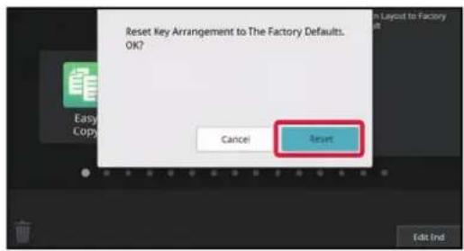 Reset Key Arrangement to The Factory Defaults. OK? Cancel Insert
