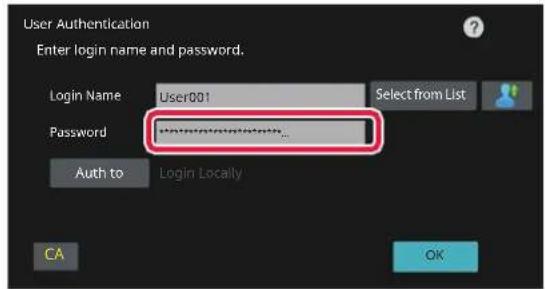 User Authentication. Enter login name and password. Login Name: User001. Select from List. Password: Auth to Login Locally. CA OK.