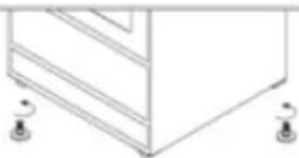 Simple line drawing of a cabinet or drawer with two side supports (no text or symbols)