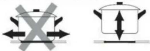 Two cooking pots with crossed arrows indicating heating or resistance, no text or symbols present