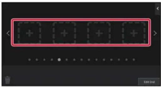 Screenshot of a software interface showing a grid of five plus signs with a red border, likely from an older application or tool.