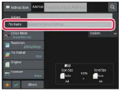 Address Book Address: Smooth to Input Address Subject File Name Colours by Special Settings Colour Mode Auto/Blended Resolution 200x200dpi File Format PDF Original Exposure Auto Others Scan Size Auto 100% Sand Size Auto A4 A4