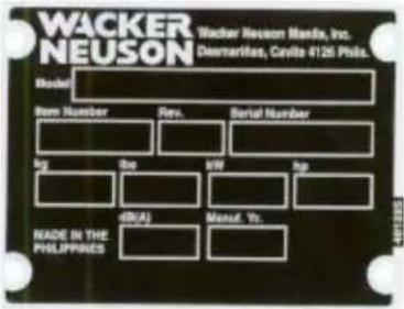 Wacker Neuson MP15 - MP15 Safety Information - 2