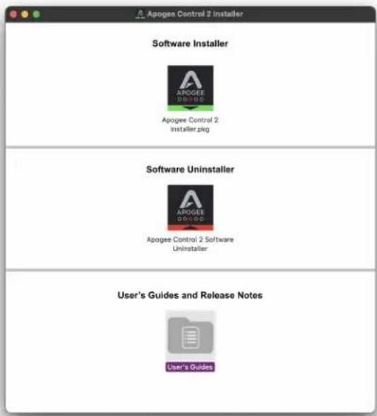 Apache Control 2 installer Software Installer Apache Control 2 installer.pkg Software Uninstaller Apache Control 2 Software Uninstaller User's Guides and Release Notes User's Guides