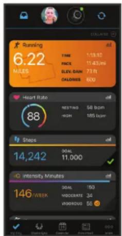 Running 6.22 MILES TIME 1:15:10 PACK 11:43:mi ELEV. GAIN 73 ft CALORIES 600 Heart Rate 88 RESTING 58 bpm HIGH 185 bpm Steps 14,242 GOAL 11,000 Intensity Minutes 146/week GOAL 150 MODERATE 34 WIDORUS 56