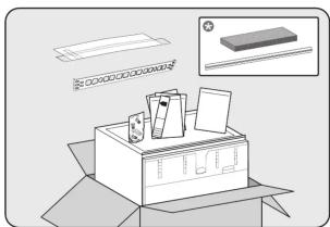 Illustration of a file organizer with open boxes and documents, no text or symbols present