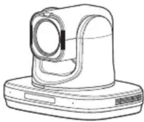 Line drawing of a handheld device with a circular lens and base mount (no text or symbols)
