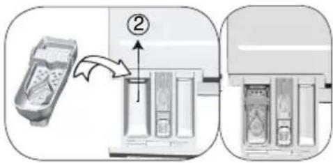 Diagram illustrating a physical setup with labeled components and directional arrows, likely illustrating a mechanical or chemical process.
