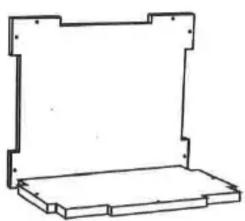 Simple line drawing of a rectangular frame with mounting holes and a flat base (no text or symbols)