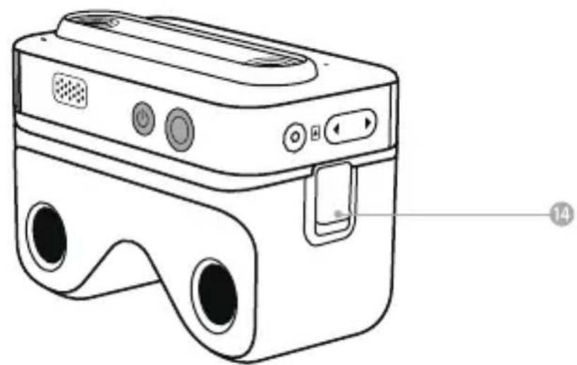 Line drawing of a modern VR headset with buttons and display screen (no text or symbols)
