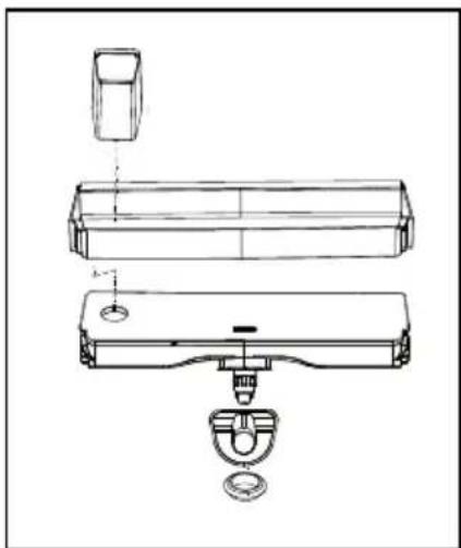 Technical line drawing of a mechanical assembly with exploded view.