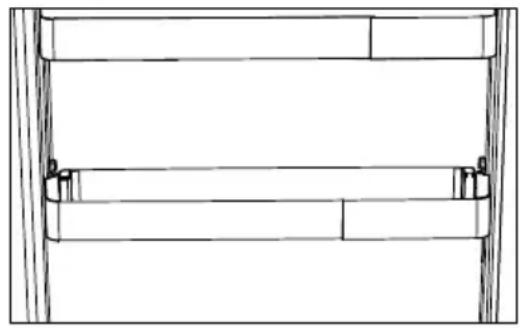 Pure technical line drawing of a mechanical assembly or frame structure without any text, numbers, or symbols
