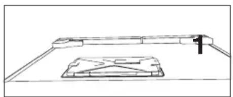 Simple line drawing of a rectangular object with a labeled section marked '1' (no text or symbols on the object itself)