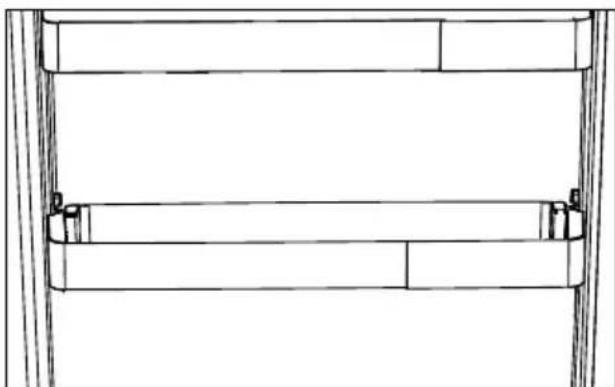 Technical line drawing of a mechanical assembly or frame structure (no text or symbols)