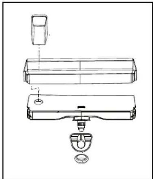 Technical line drawing of a mechanical assembly with exploded view (no text or symbols)