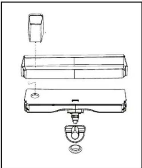Technical line drawing of a mechanical assembly with exploded and assembled views (no text or symbols).