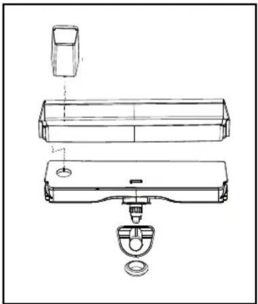 Technical line drawing of a mechanical assembly with exploded view (no text or symbols).