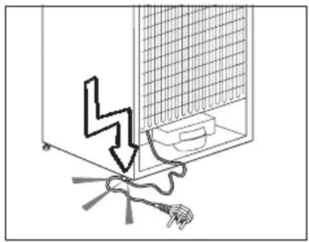 Diagram showing a device with a lightning bolt and cable, no text or symbols present
