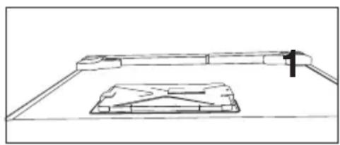 Simple line drawing of a rectangular object with a base and a small protrusion, no text or symbols present.