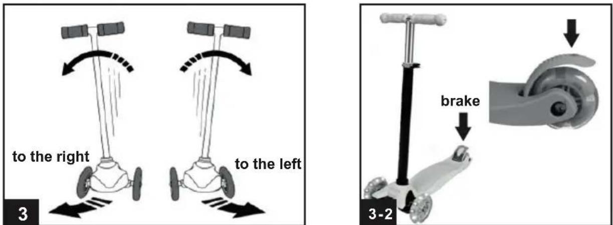 to the right to the left 3 brake 3-2