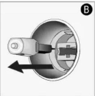 Cross-sectional diagram of a mechanical component with directional arrows indicating movement.