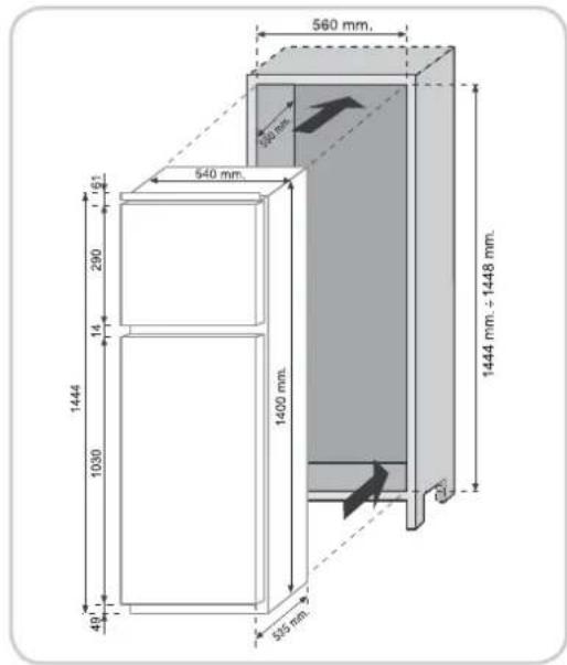 560 mm. 540 mm. 1444 290 14 1030 49 320 mm. 1444 mm. + 1448 mm.