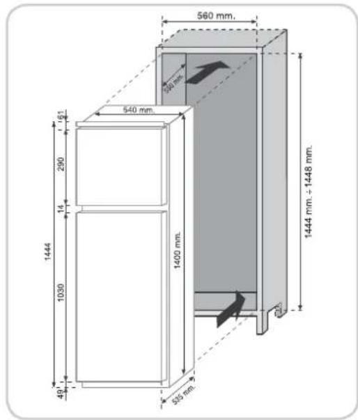 560 mm. 540 mm. 1444 290 14 1030 49 320 mm. 1444 mm. + 1448 mm.