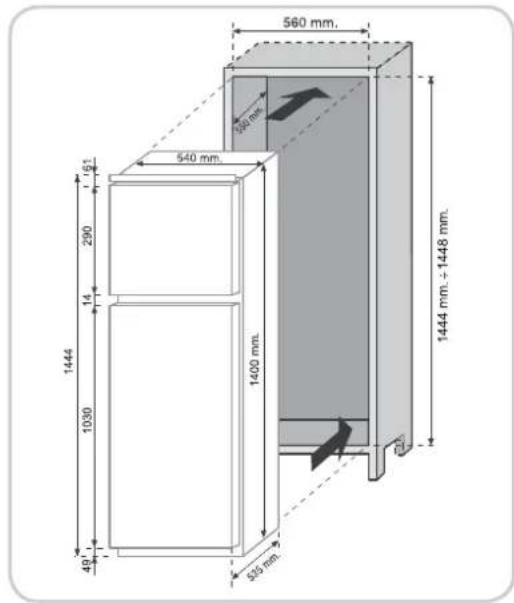 560 mm. 380 mm. 540 mm. 1444 290 14 1030 49 320 mm. 1444 mm. + 1448 mm.