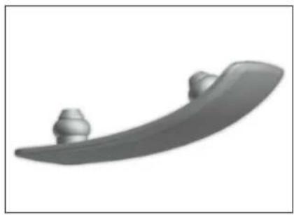 3D rendered image of a curved gray object with two small protrusions (no text or symbols)