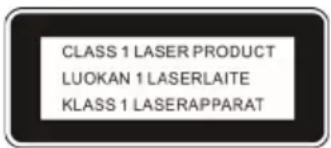 CLASS 1 LASER PRODUCT LUOKAN 1 LASERLAITE KLASS 1 LASERAPPARAT
